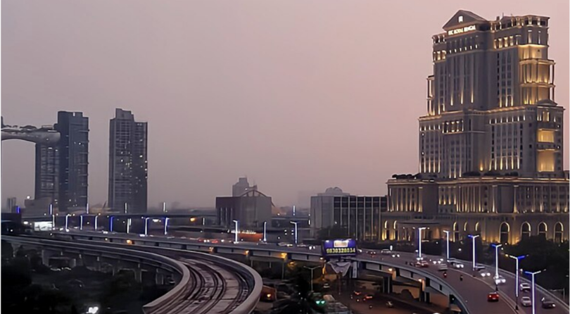 E.M. Bypass widening and urban beautification projects in Kolkata.