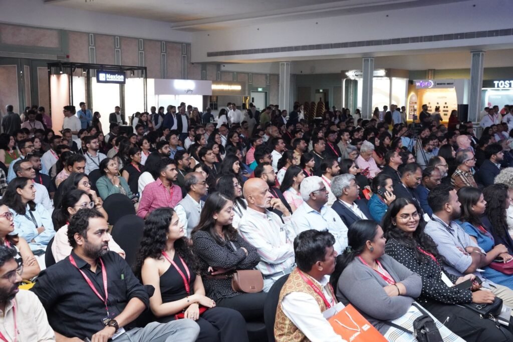 The room is at full capacity, illustrating the high engagement and reach of the Design Perspective 2026 Bengaluru Edition